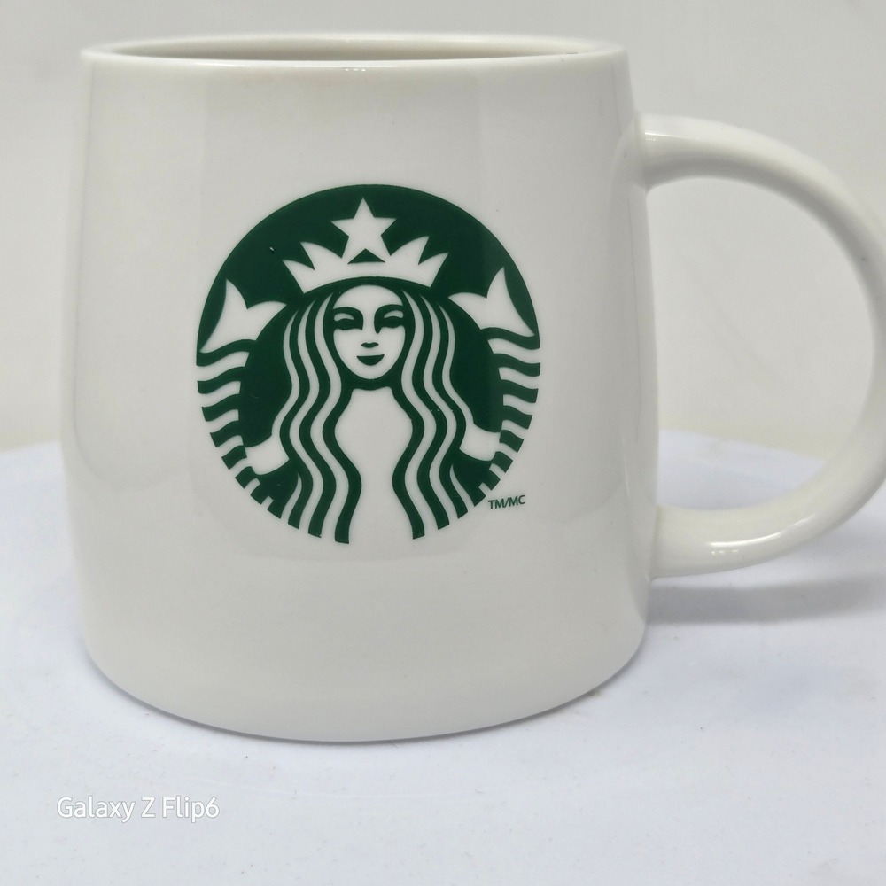 Starbucks 2011 Classic White Ceramic Coffee Mug Green Siren Logo 12oz Cup